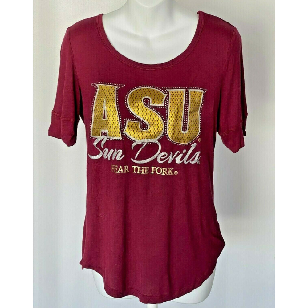 GameDay Couture Womens ASU Arizona State Maroon Bling Tshirt Size Small